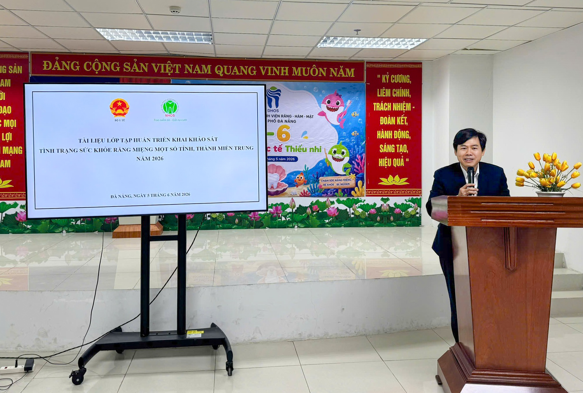 TS. Nguyễn Quang Hải, Giám đốc Bệnh viện Răng Hàm Mặt thành phố Đà Nẵng phát biểu